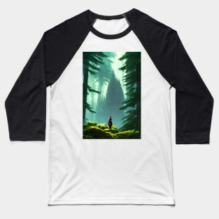 Anime Girl Forest Nature Landscape Baseball T-Shirt